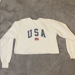 john galt cropped usa sweatshirt
